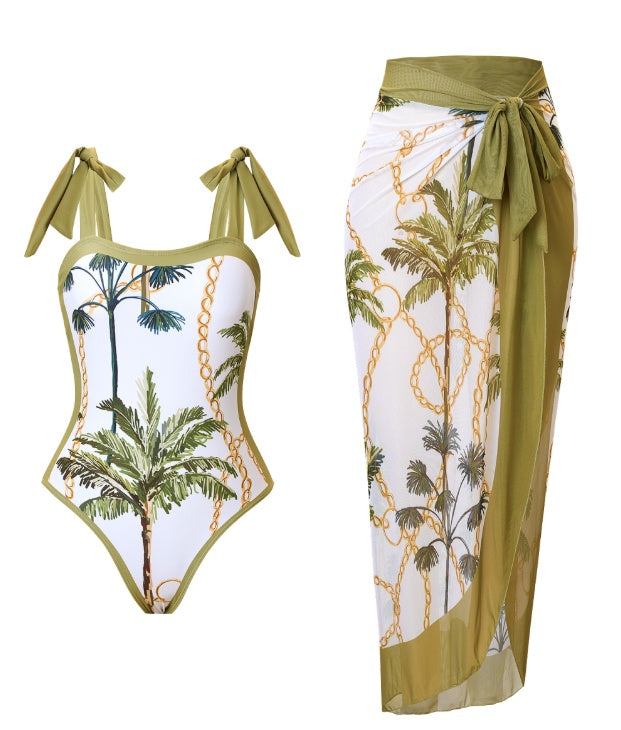 Palm Springs One Piece with Wrap Skirt